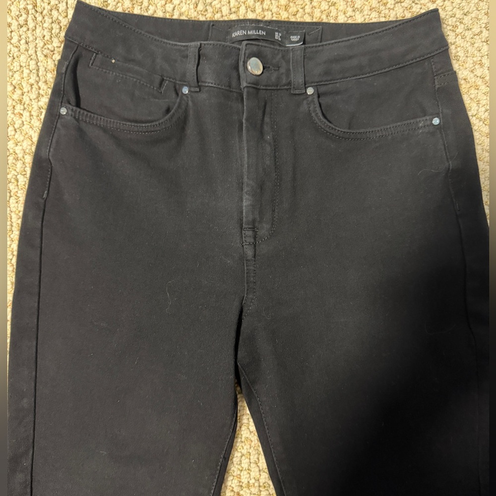 Karen Millen Black High-Rise Pants Stretch | US 6 - Picture 4 of 9